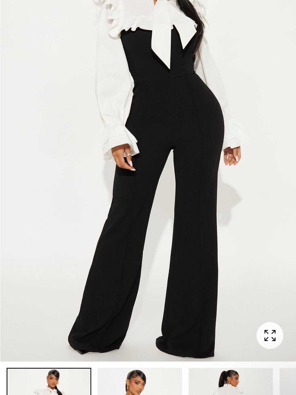 Fashion Nova Black High-Waist Wide-Leg Jumpsuit